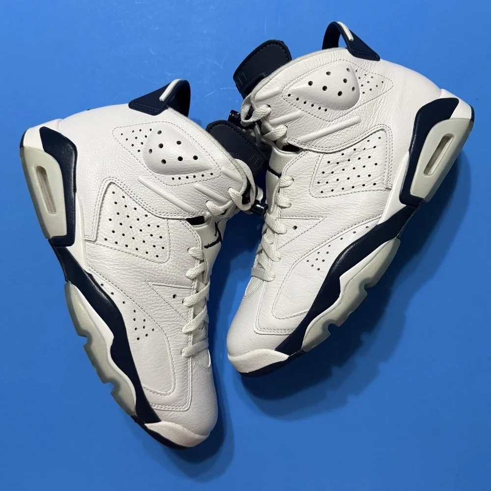 Nike Air Jordan 6 Retro Sneakers Men Midnight Navy White CT8529 141 Size 11